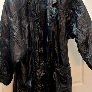 Leather trench jacket